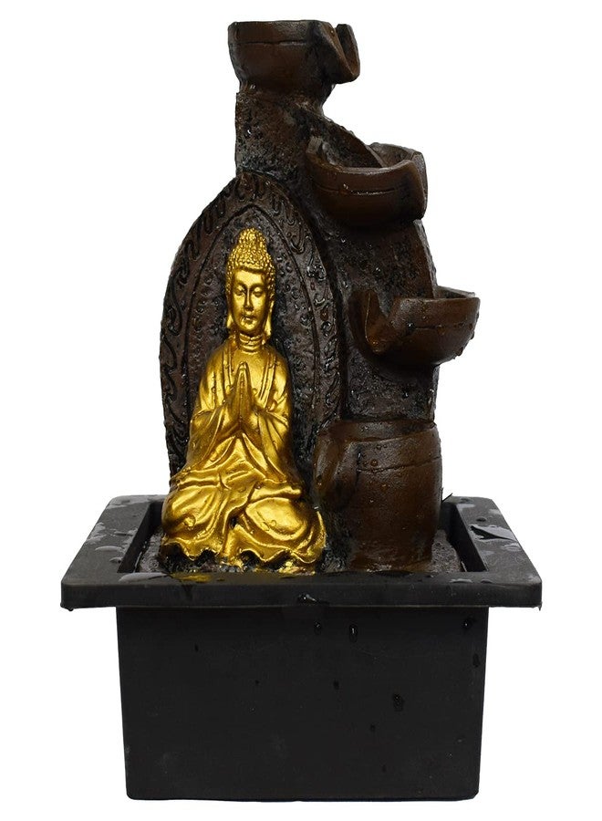 بريوفي نافورة شلال بريوفي، ديكور منزلي داخلي، مصنوعة من مادة البولي ريزين، نوافير مياه داخلية/خارجية مزودة بإضاءة LED، ديكور منزلي، ديكور غرفة المعيشة، هدية عيد ميلاد، (FN38) (التصميم 5) - Image 2